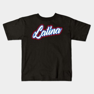 Latina - red white blue design Kids T-Shirt